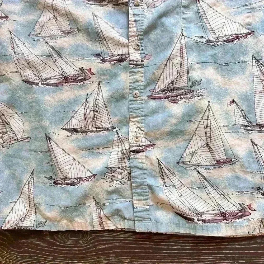 Cooke Street Sailboat Hawaiian Shirt 2XL - Picture 4 of 6
